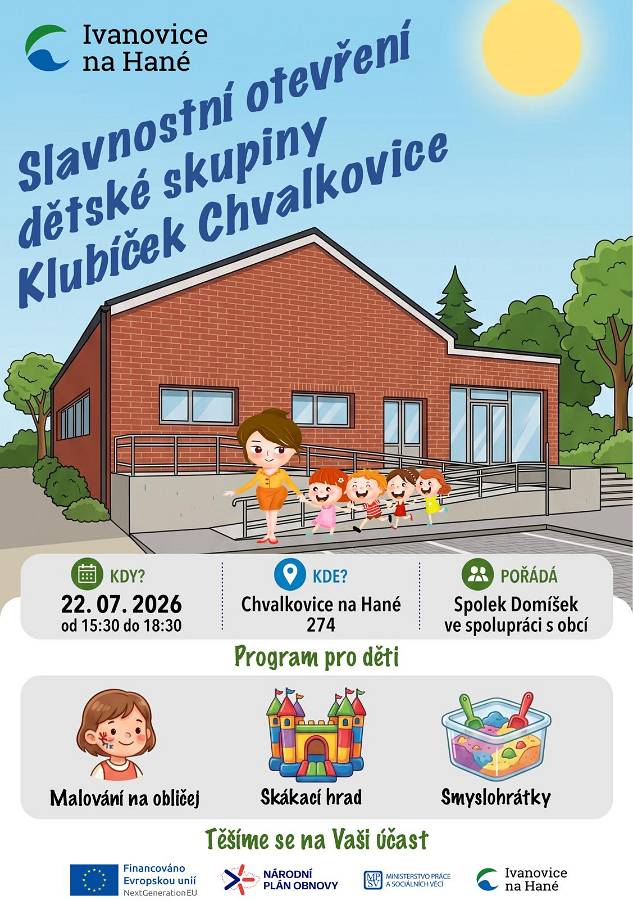 001_DS_den_otevrenych_dv.jpg - Plakát na slavnostní otevření dětské skupiny Klubíček Chvalkovice.